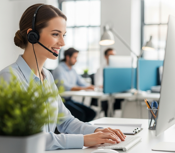 Licensed auto insurance specialist on a call