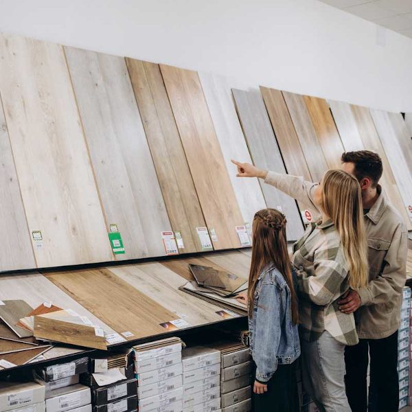 Comparing flooring samples